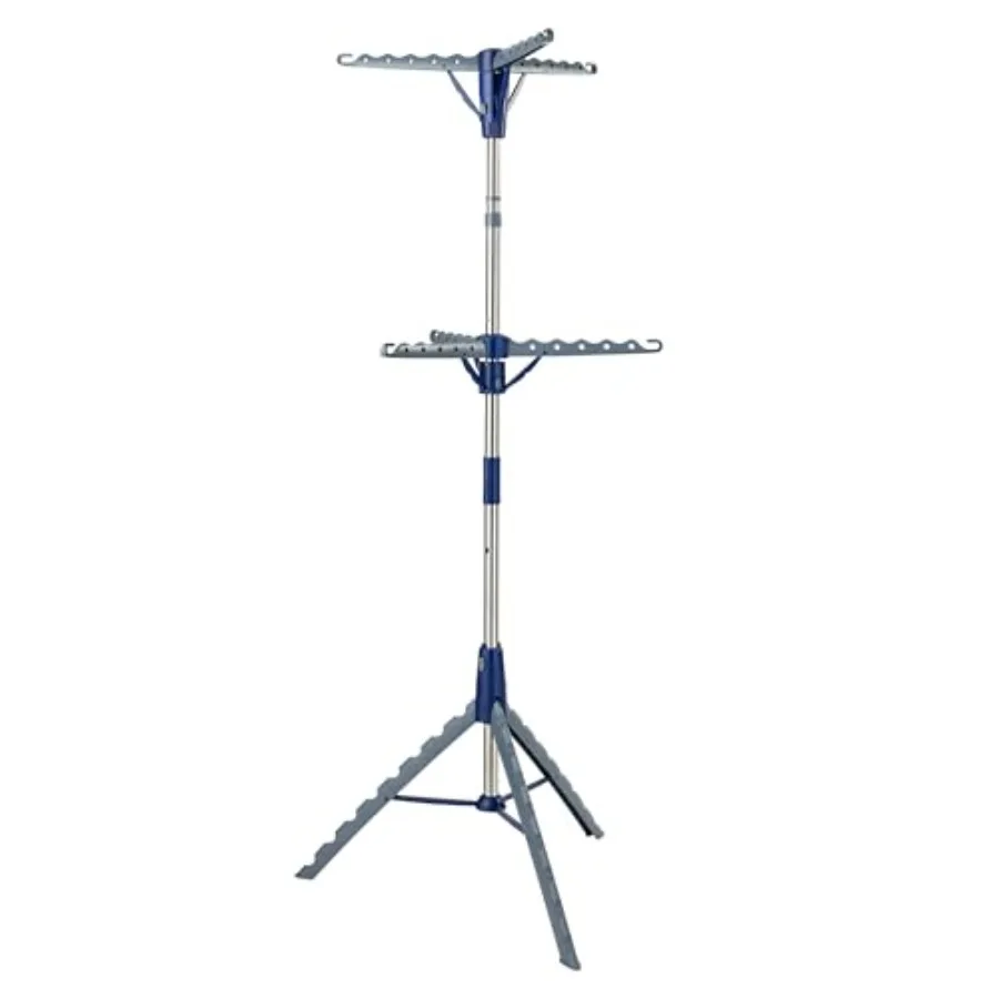 

73-Inch Collapsible Tripod Drying Rack Heavy Duty Chrome Steel Laundry Stand Holds 30 Garments Portable Foldable Indoor Outdoor
