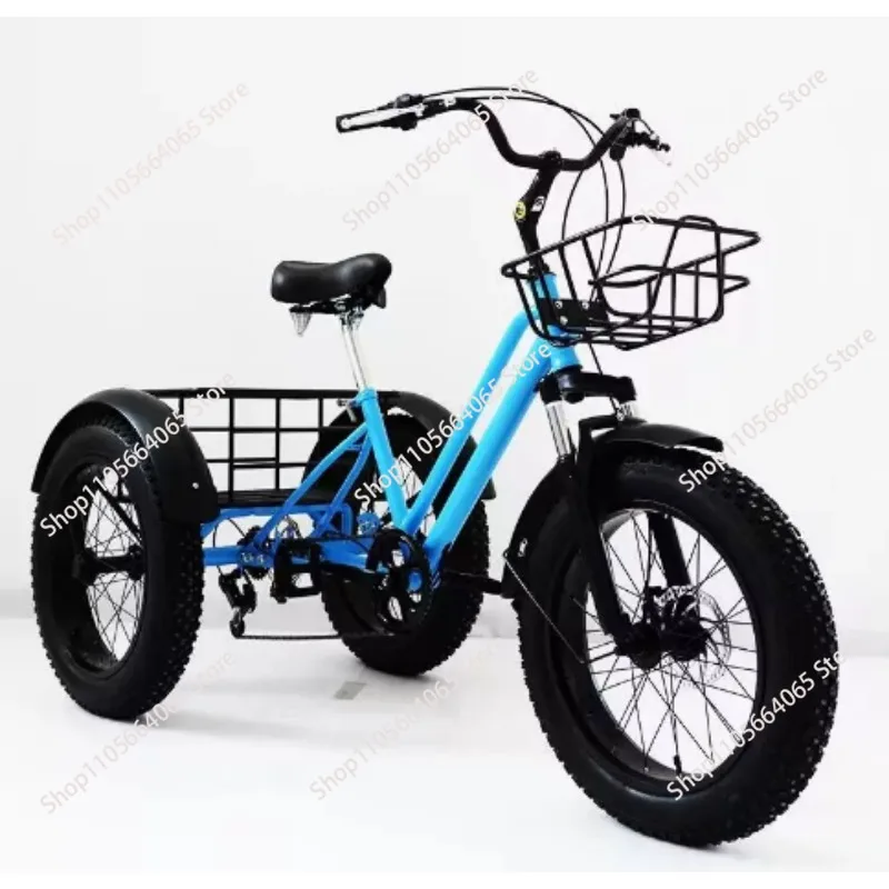 New Electric Tricyle Adult Electric Bicycle 24Inch Fat Tire 750W15AH Mobile Battery Mountain Ebike 3Wheel Electric Cargo Bike