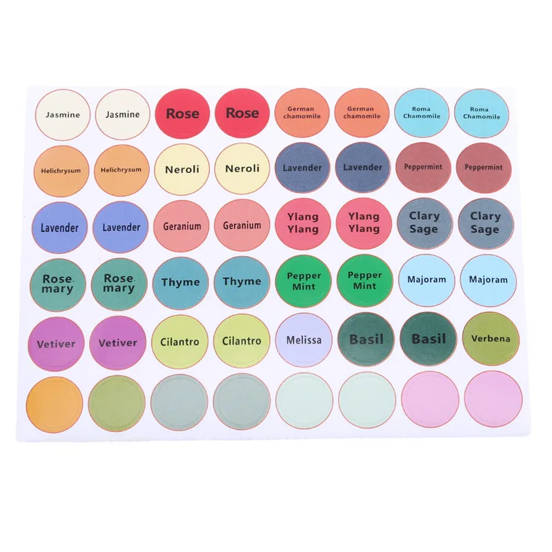 Waterproof Round Essential Oil Bottle Cap Stickers Labels Self-adhesive Round Blank Labels For Essential Oil Bottle