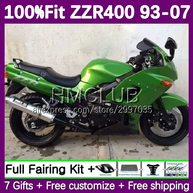 Fairing For KAWASAKI NINJA ZZR400 ZZR 400 122No.87 ZZR-400 green not 93 94 95 96 97 98 99 00 01 02 03 04 05 06 07 Injection