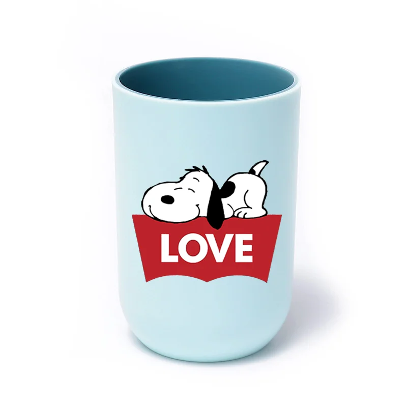 Snoopys Portable Toothbrush Holder Cartoon Print Water Cup Easy To Clean Durable Convenient Multifunctional Plastic Brushing Mug
