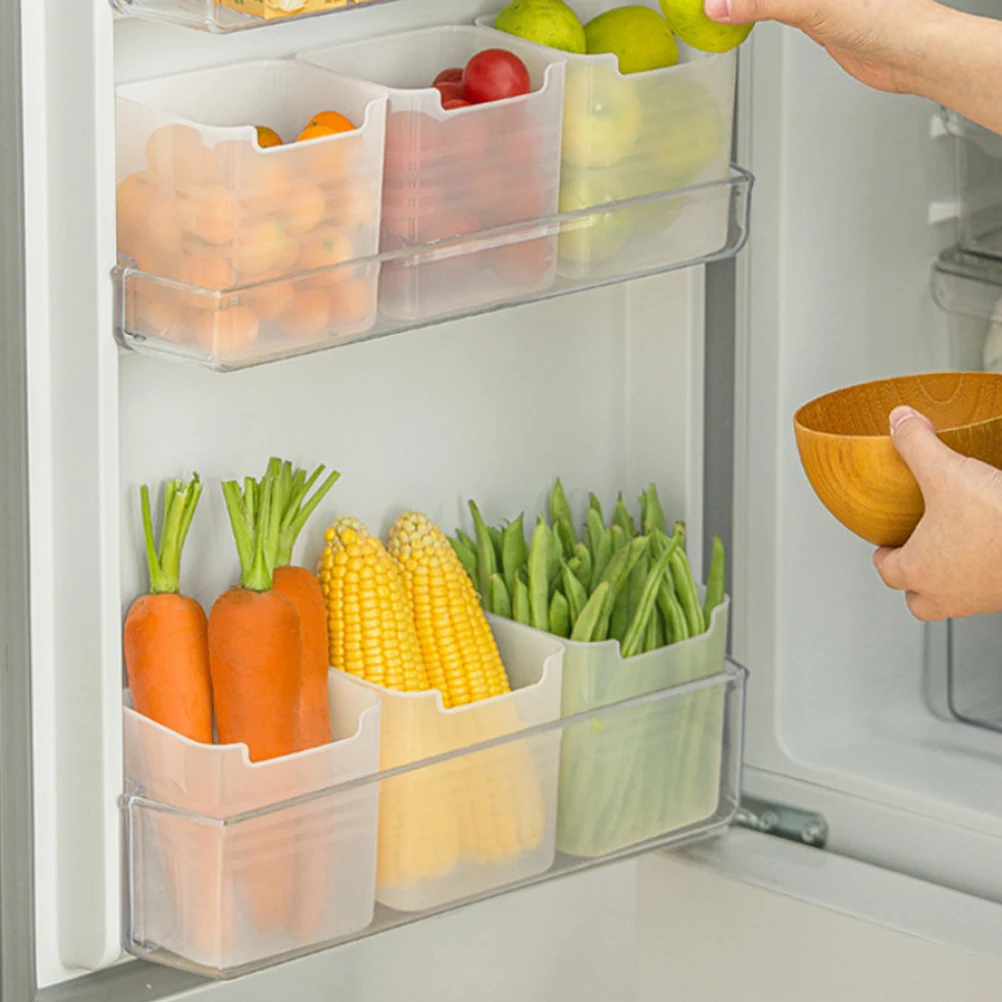 

10pcs Storage Boxes Fridge Side Door ganizer Small Bins Fruit Containers Refrigerator Pantry Transparent Elegant PP Material