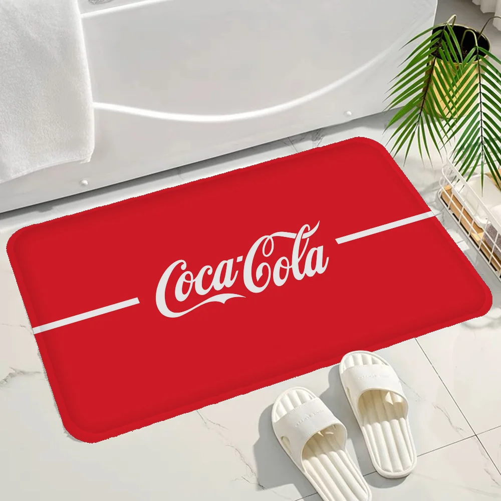 C-Coca-C-Cola Floor Mat Rectangle Anti-slip Home Soft Badmat Front Door Indoor Outdoor Mat Welcome Doormat