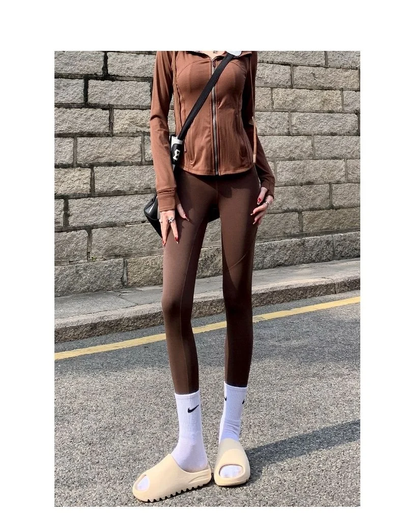 Pantaloni da yoga per donna corta da donna, vestibilità polare, fodera carina, look setoso, peluche, comodi dettagli da donna, abbinati alle ragazze