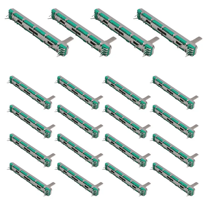 20Pcs 75mm Mixer Fader B10K Double Straight Slide Potentiometer Lot