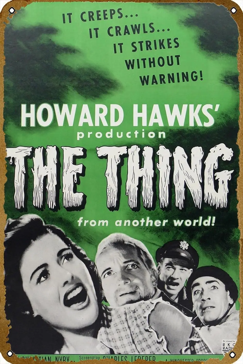 The Thing from Another World (1951) Vintage Horror Movie Tin Sign Retro Creepy Classic Scary Movie Film Metal Poster Sign Home M