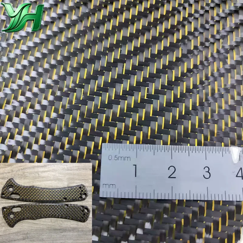 Furniture Hardware Gold - 3K 210g ツイルカーボンファイバー生地 ゴールドとシルバー - 自転車のハンドル、ドアハンドル、DIYクラフト材料に最適