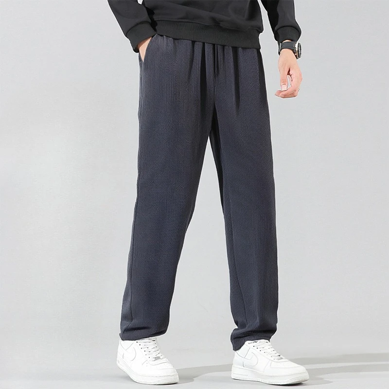 

Corduroy Loose Multi-functional Casual Straight Pants Suitable for Daily Travel Winter Men's Sweatpants Thick Warm Running Pants