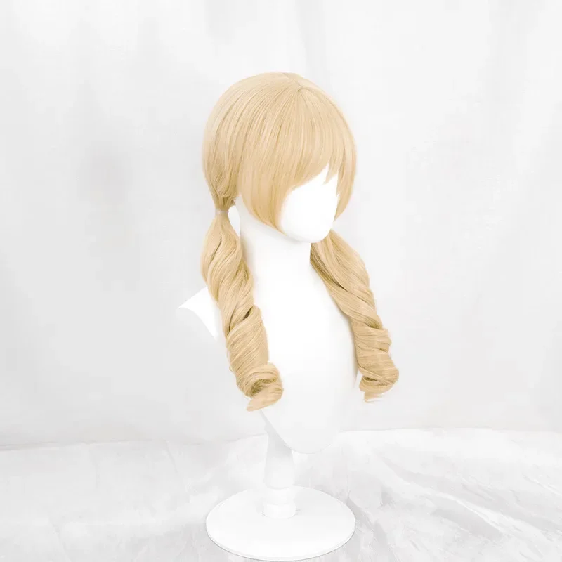 Puella Magi Madoka Magica Peruca Anime Cosplay para Adultos, Tomoe Mami, Cabelo Encaracolado Longo, Acessórios de Festa de Halloween, Adereços para Mulheres e Meninas