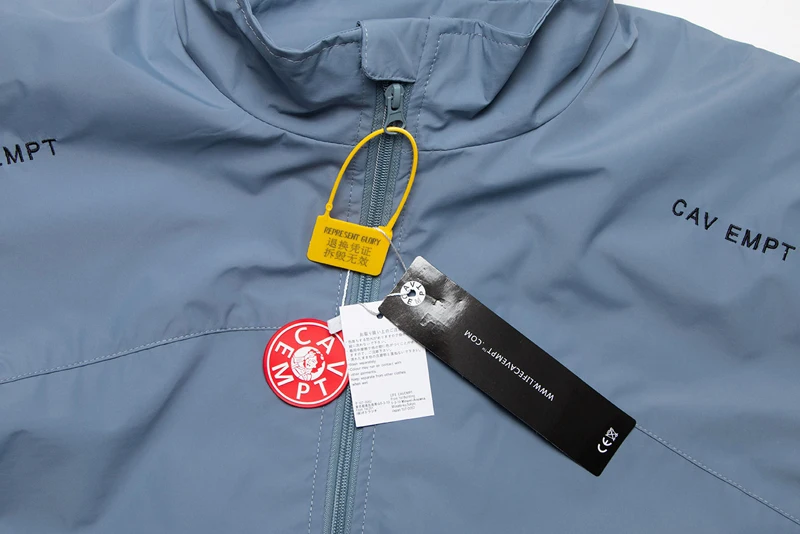 Embroidered Letter Logo Haze Blue Oversized CAVEMPT Hoodie Zipper Jacket Zippered Pocket Windproof Suit Men Women Coats