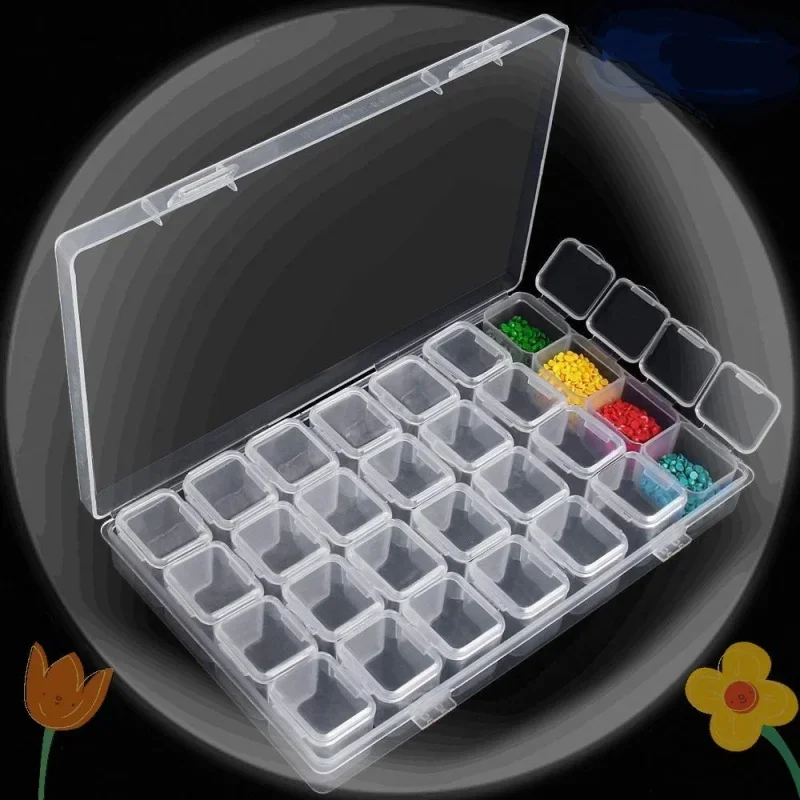 Beaded Storage Box Nail Art Jewelry Earring Seed Beads Storage Bottle DIY Diamond Painting Rhinestone Craft Box