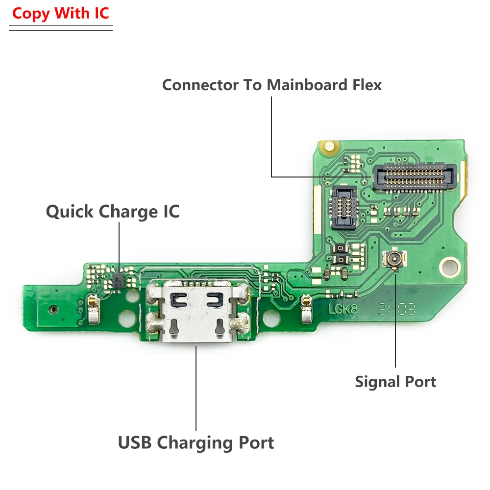 Connecteur de câble flexible de carte de port de charge USB, LG K8 Plus K22 KRivière S K42 K51 K50S Klacaked S K52 K61 Microphone Tech, Nouveau