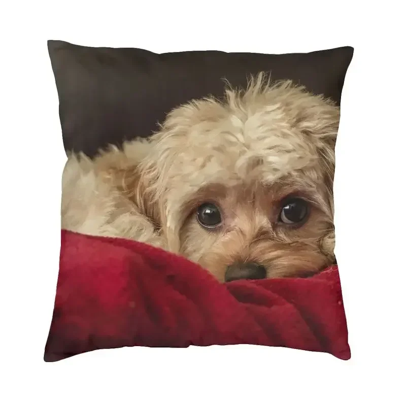 Cute dog pattern throw pillow cover with short plush print for living room sofa decoration cushion cover pillow covers