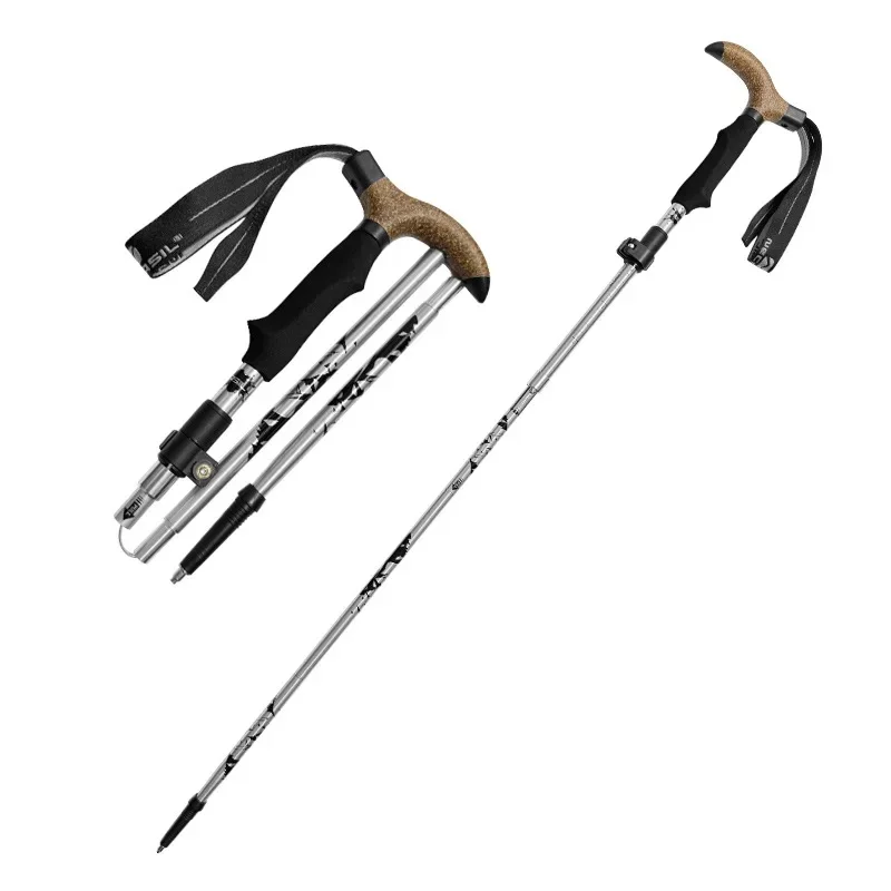 

2 шт. Телескопические трости-палки для ходьбы, складные, из алюминиевого сплава, костыли, треккинговые палки, для походов, North Pole