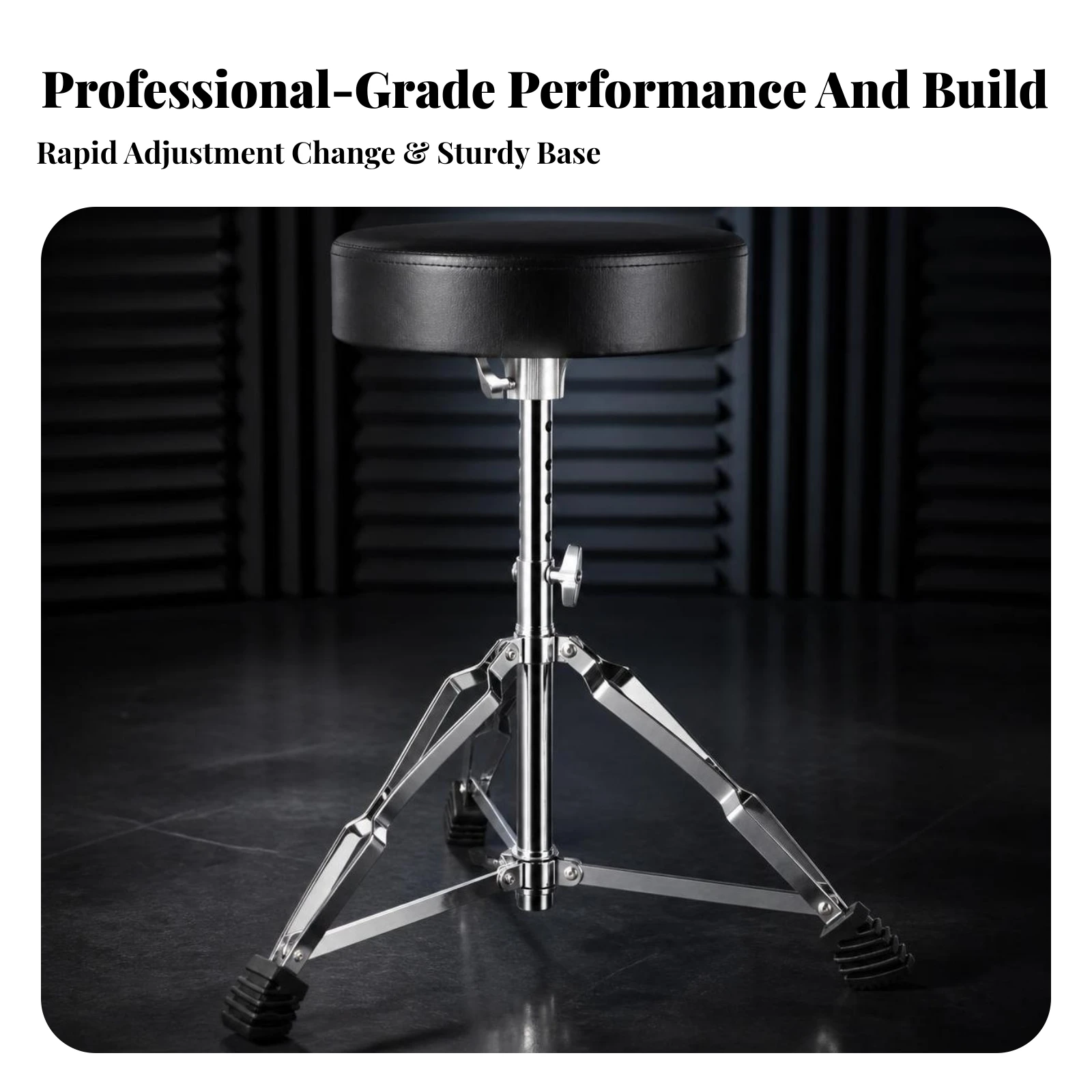 Stool Double-Braced Drum Throne Drum Throne with Padded Seat Stable for Drummers, Live Performances, Studios