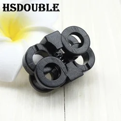 50 Pcs/Pack Double 5.7mm Holes Elastic Shoe Lace Shoelace Buckle Stopper Rope Clamp Tighten Paracord Spring Cord Locks