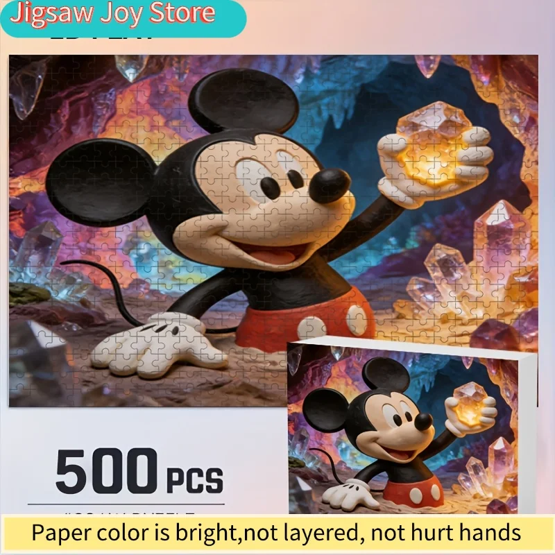 

500 шт. декоративных принтов Disney с Стичем и Микки для дома | 2D-пазл, идеально подходящий для головоломок для взрослых, идеальный подарок для любимого человека