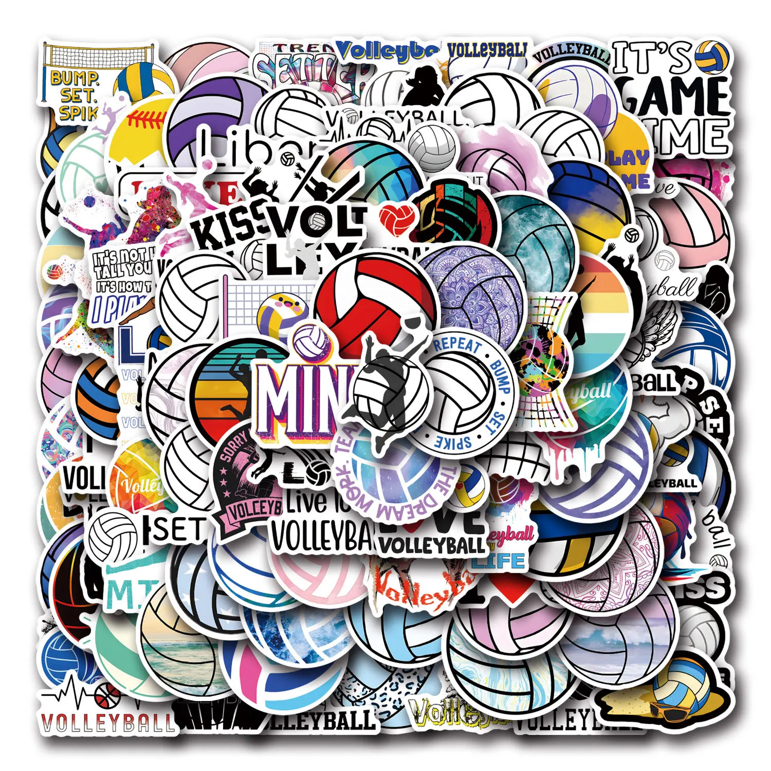 

55/110PCS Volleyball Sports Stickers Cartoon Fun Doodle Personalized Creative DIY Refrigerator Skateboard Water Cup Decal Toy