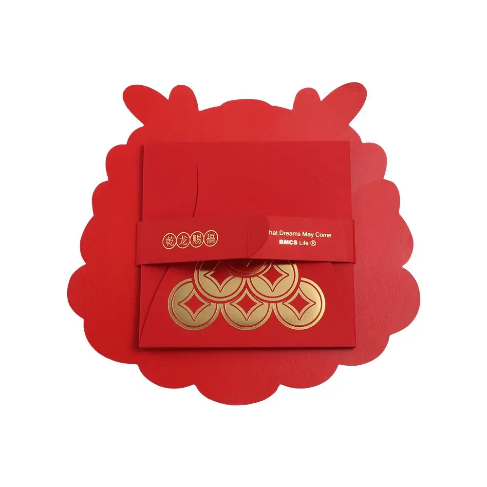 DIY Card Packing Chinese Folding Red Envelope 2024 Chinese Dragon Year Chinese New Year Decorations Folding Lucky Money Pocket