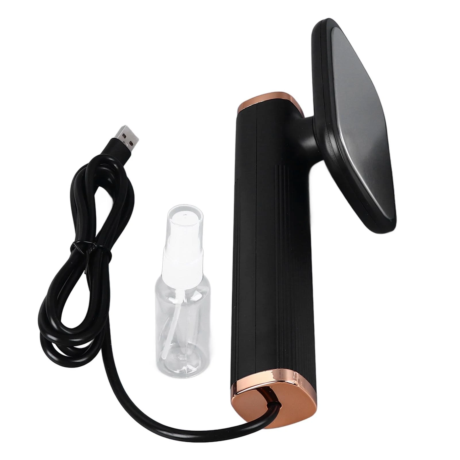 Steam Iron Rotatable 20ML Capacity Handheld Mini Portable USB Plug Steam Ironing Machine for Home Travel Dormitories Black