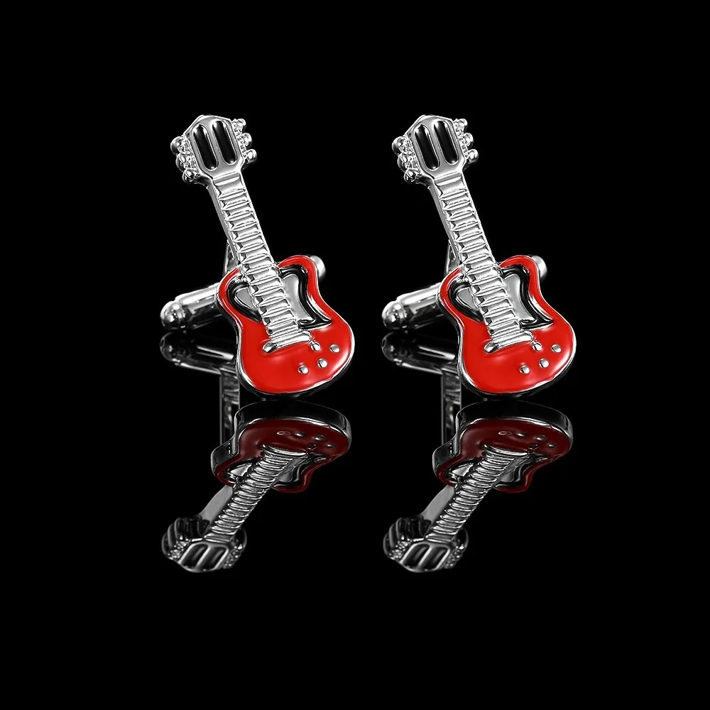Treble Clef Guitar Cuff Links Piano Drum Music Note Sleeve Button Saxophone Bass Music Instrument Series Cufflinks