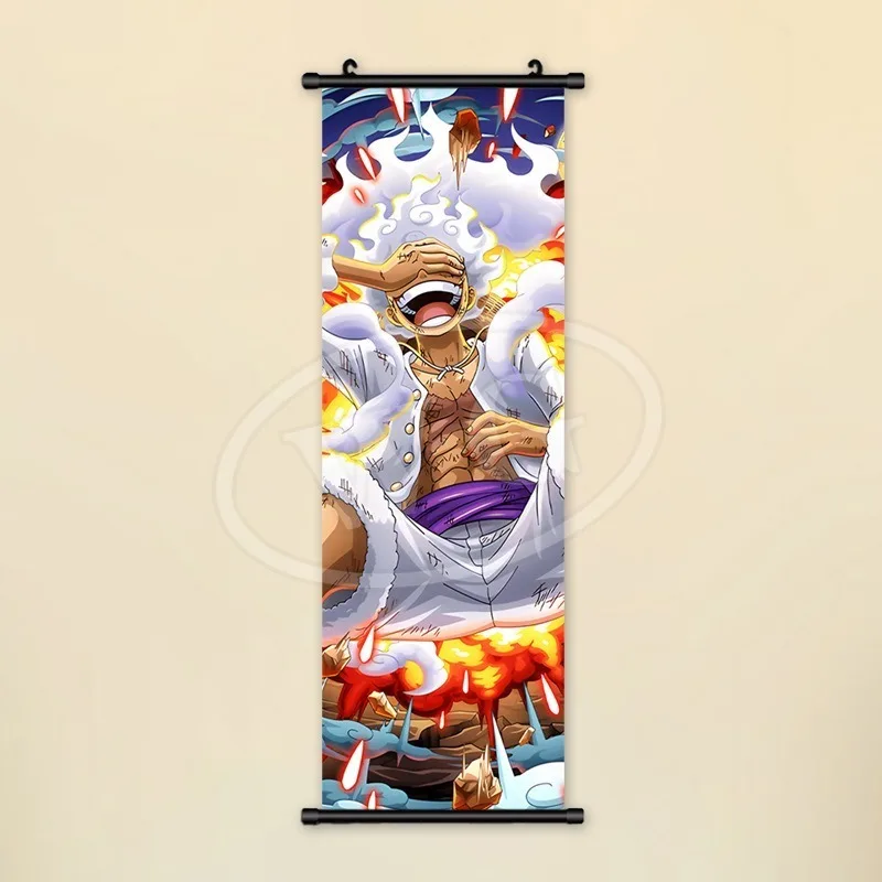 Anime One Piece Luffinika form hanging scroll painting Zolonami canvas decorative painting comic exhibition hanging painting