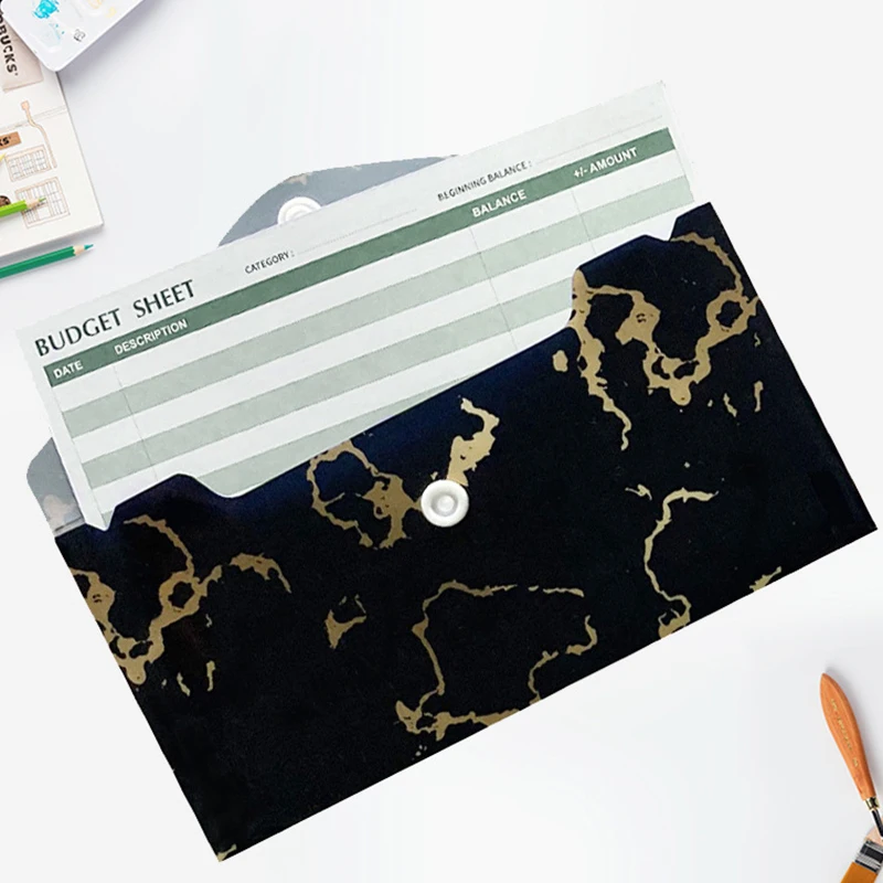 15pcs Budget Sheets Envelope PVC Consumption Form Small Business Supplies High-grade Wedding Invitation Extract Envelopes