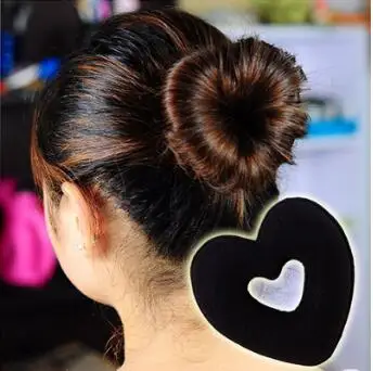 6Set/Lot Mix Colore Loving-Heart Three-Piece Hair Bun Maker Magic Bud-Like Donut Care Styling Tools Accessories HA070