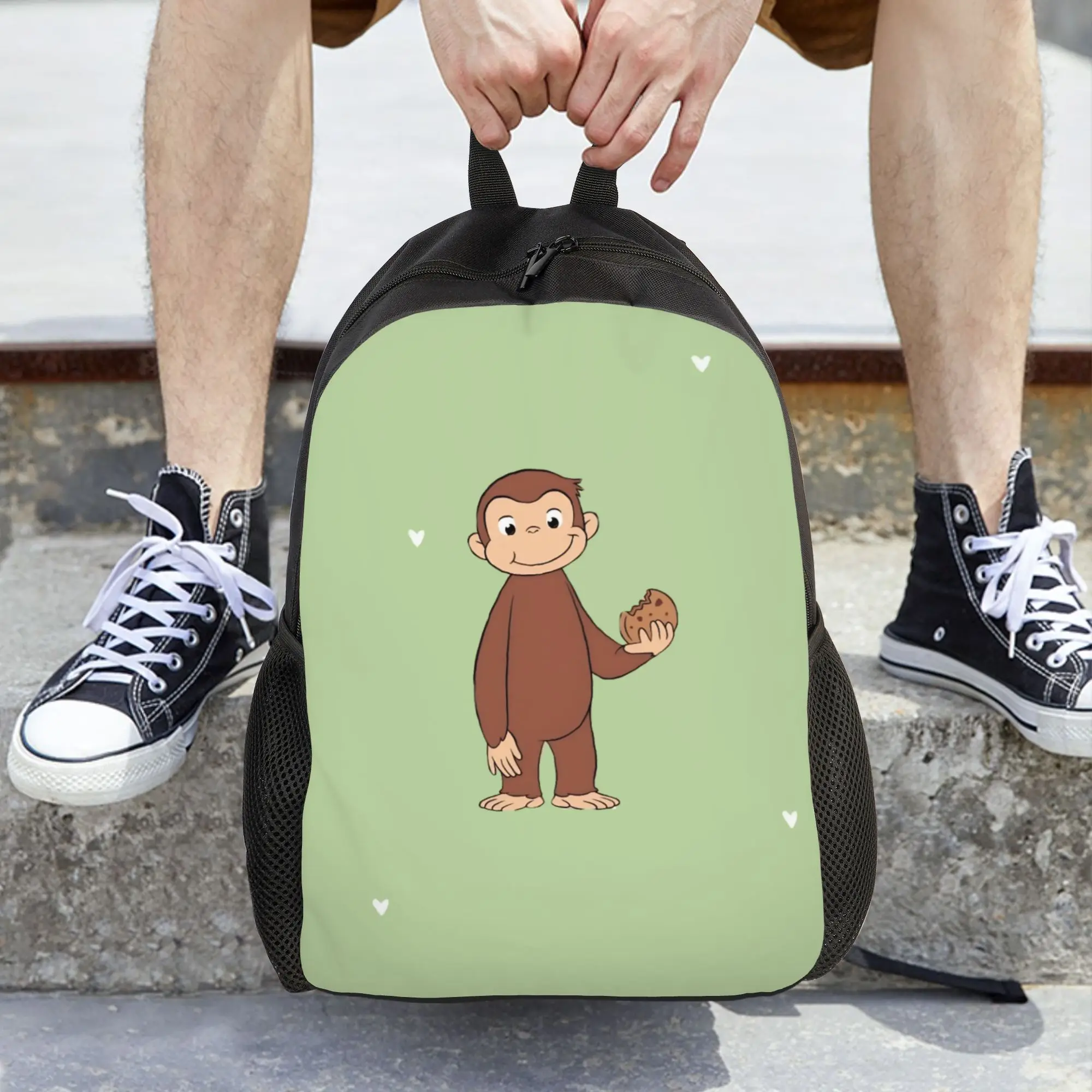 Curious Georges Monkey Cartoon Women Backpack Casual Student School Bag  Laptop Backpack Boys Girls Travel Rucksack