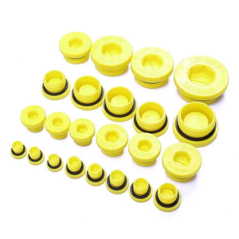 Plastic Screw Sealing Plug With Sealing Ring G1/8G1/4G3/8G1/2G3/4G1 Impervious Tubing Hydraulic Inner Six Angle Thread Seal Up