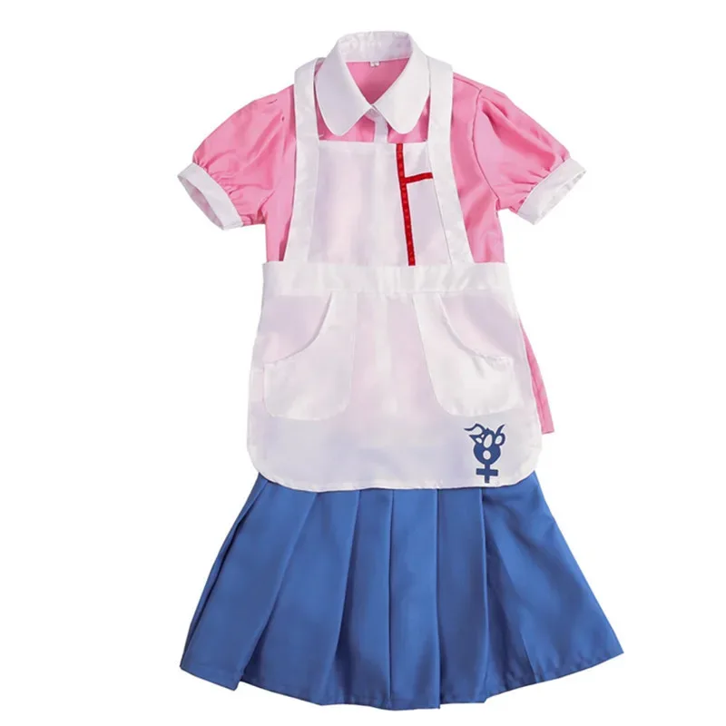 Kostum Cosplay Anime Danganronpa Mikan Tsumiki Kostum Cosplay Wanita Seragam Pakaian Pelaut Gaun Karnaval Halloween Dibuat Sesuai Pesanan
