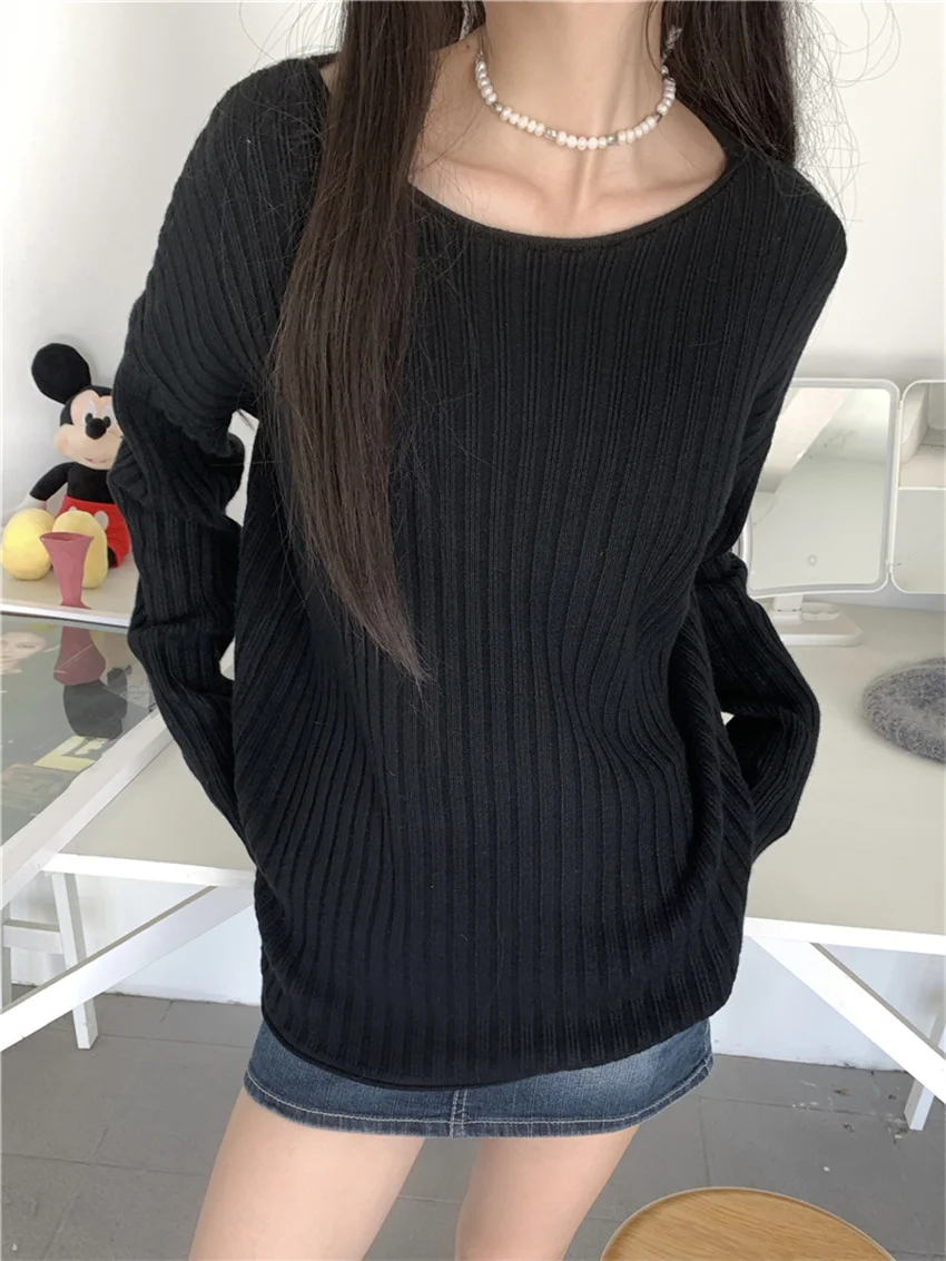 

Alien Kitty 5 Colors Knitwear Sweaters Loose Women Daily Casual 2024 Minimalist All Match Thicken Chic Elegant Spring Pullovers