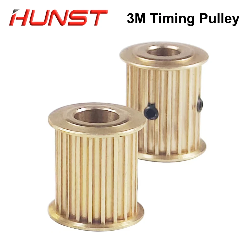 HUNST  Copper Synchronizing Gear,Timing Pulley HTD 3M  Pulley Synch  Motor Wheel for DIY CO2 Laser Engraving Cutting Machine