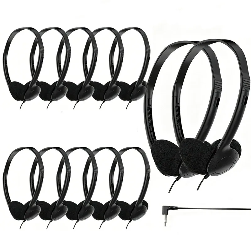 Casque d'aviation filaire 3,5 mm, guide sans fil, guide touristique, interprétation simultanée avec écouteurs assortis