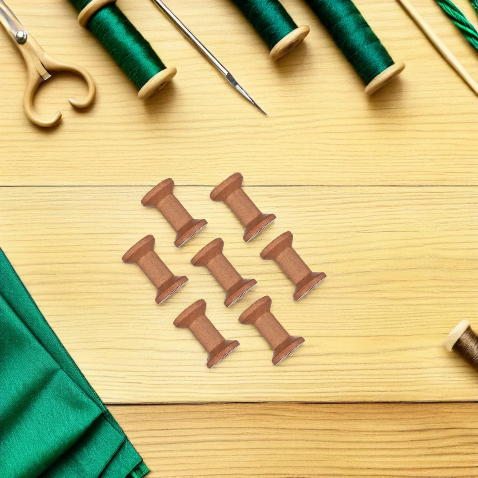 

25Pcs Natural Wood Spools Vintage Wooden Thread Holders Empty Bobbins for Sewing Embroidery Yarn Crafts DIY Organizer