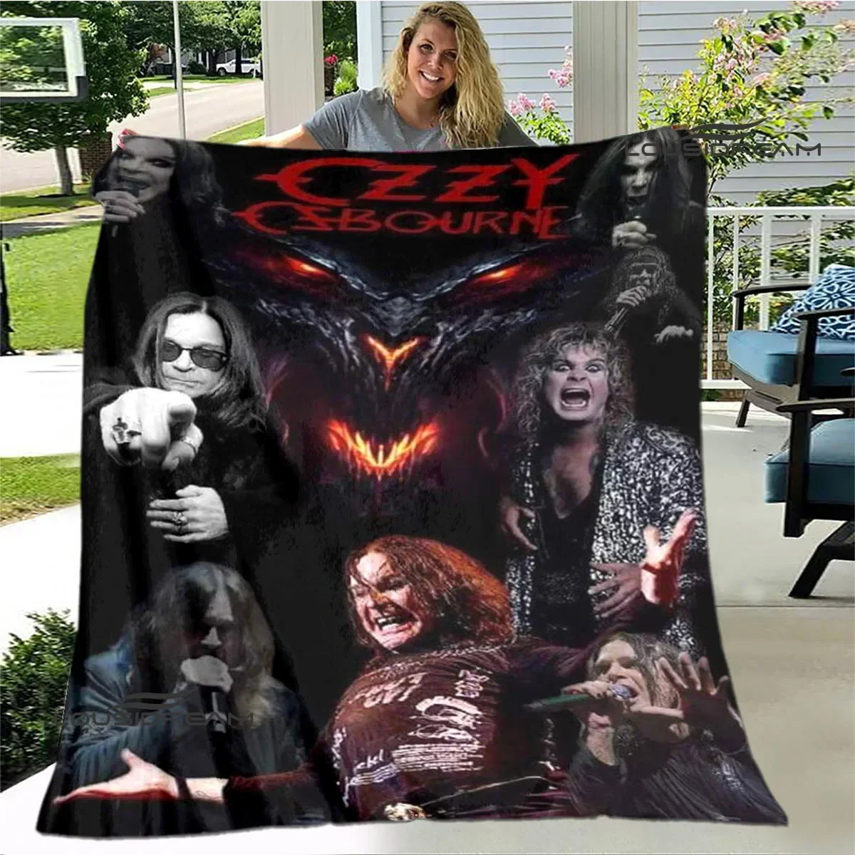 

Ozzy osbourne retro printing blankets to keep warm soft and comfortable home travel bed blanket bed linings birthday gift