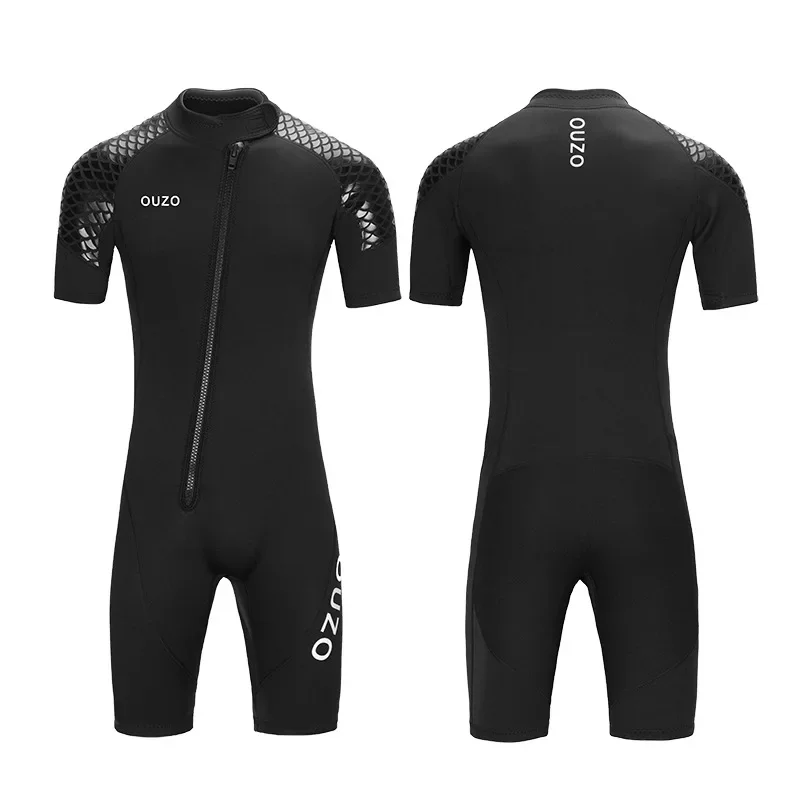 Men Women's 3mm Wetsuit Short-sleeved Shorty Wetsuit Thickened Anti-jellyfish Thermal Diving Swimming Snorkeling Surfing Suit