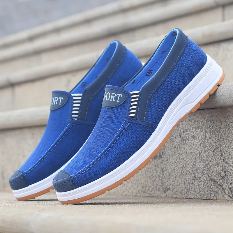 Mens Casual Shoes Slip on Canvas FashionSneakers Breathable Summer Walking Loafers NonSlip Comfortable vouth Skate Flats