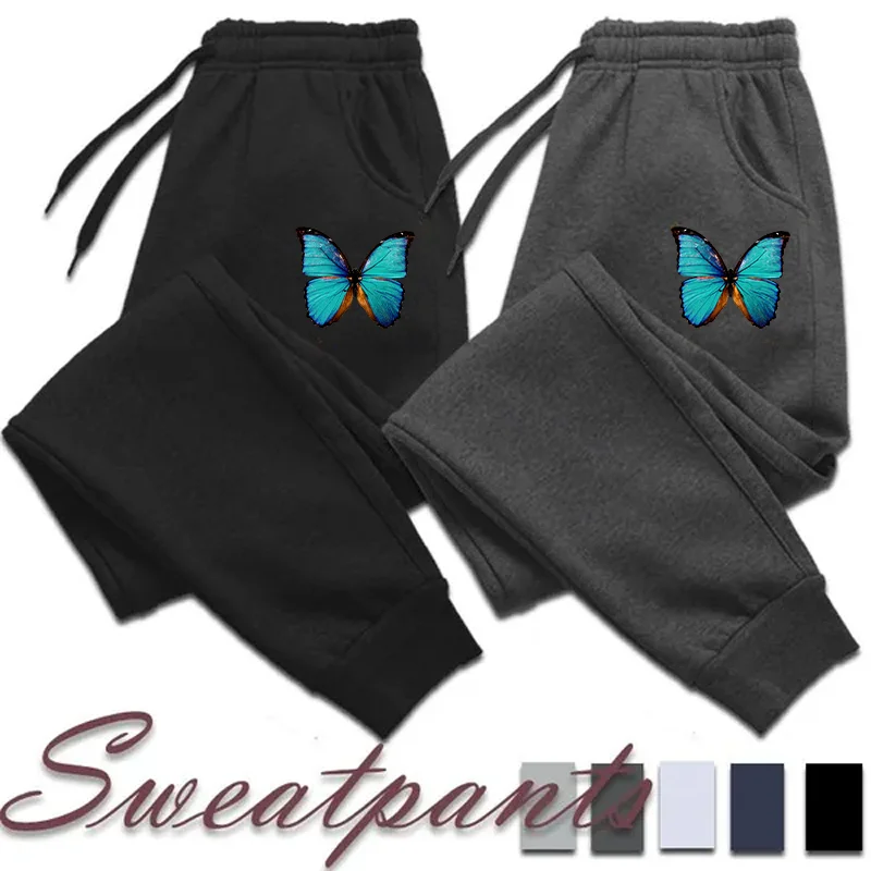 

New Butterfly Printed Women's Sweatpants Running Joggers Trousers Ladies Casual Sportswear Jogging Pants