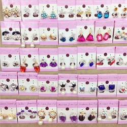 10/20/30Pairs/Batch Crystal Earrings Popular Accessories Cute Color Ladies Fashion Gift Party Charm Jewelry Earrings for Woman