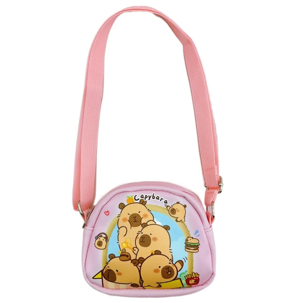 PU Leather Capybara Crossboday Bag Tangerine Adjustable Straps Cartoon Shoulder Bag Pool Cartoon Kawaii Animal Purse Girls