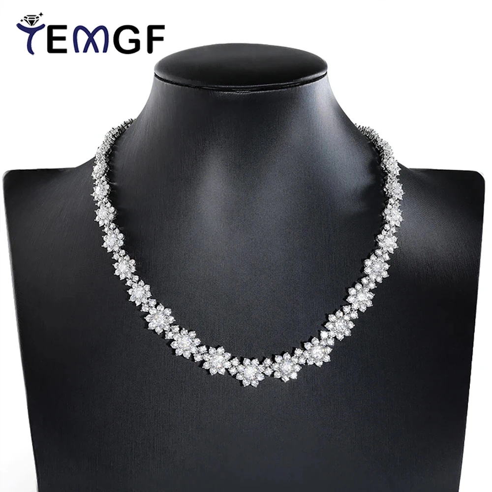 

TEMGF Full Moissanite Necklace GRA Certification S925 Sterling Silver for Women Wedding Banquet Luxury Sparkling Fine Jewelry