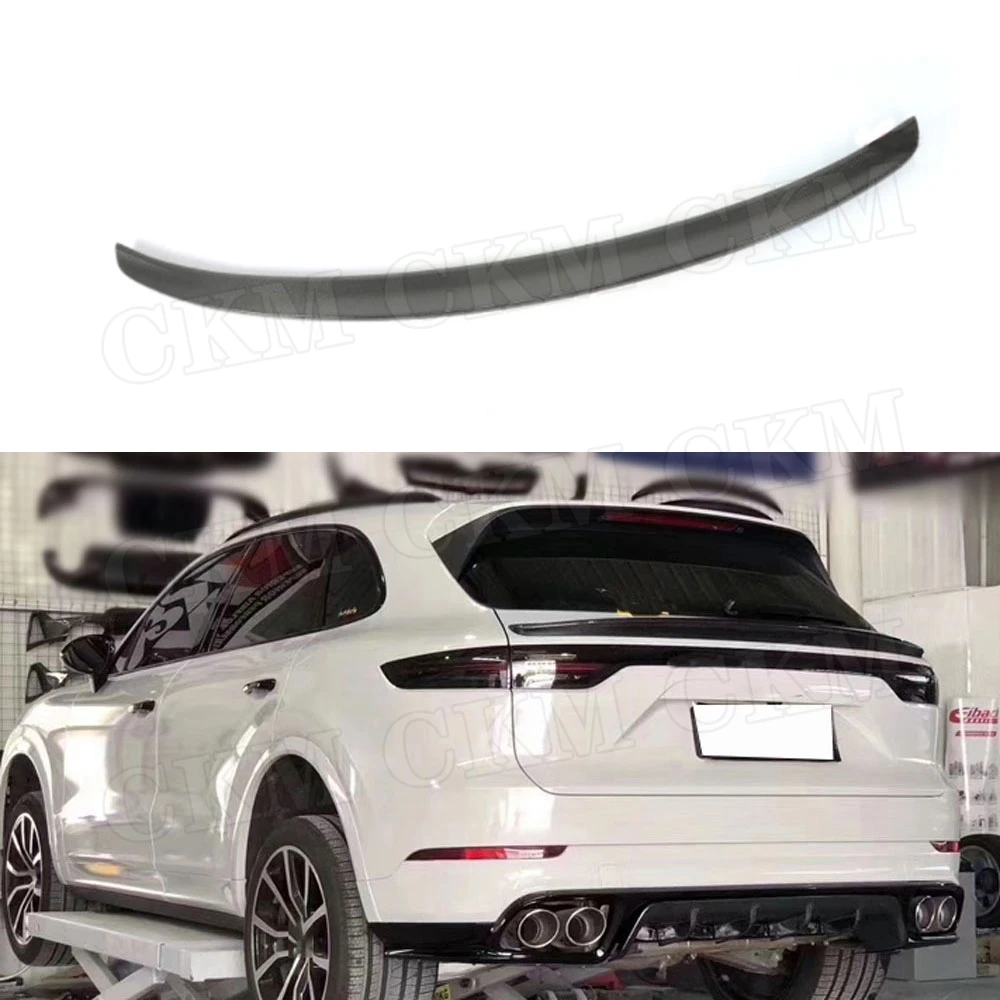 

CKMUUER Fit for Porsche Cayenne SUV 4 Door 2018 2019 2020 Carbon Fiber Rear Middle Lip Spoiler Boot Trunk Wings Car Styling