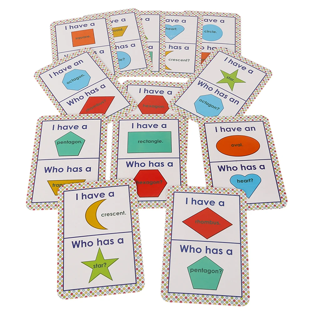 13pcs Set Preschool Kids Shape English Learning Game Flash Cards Classroom Supplies Teaching Aids Words Class Reading