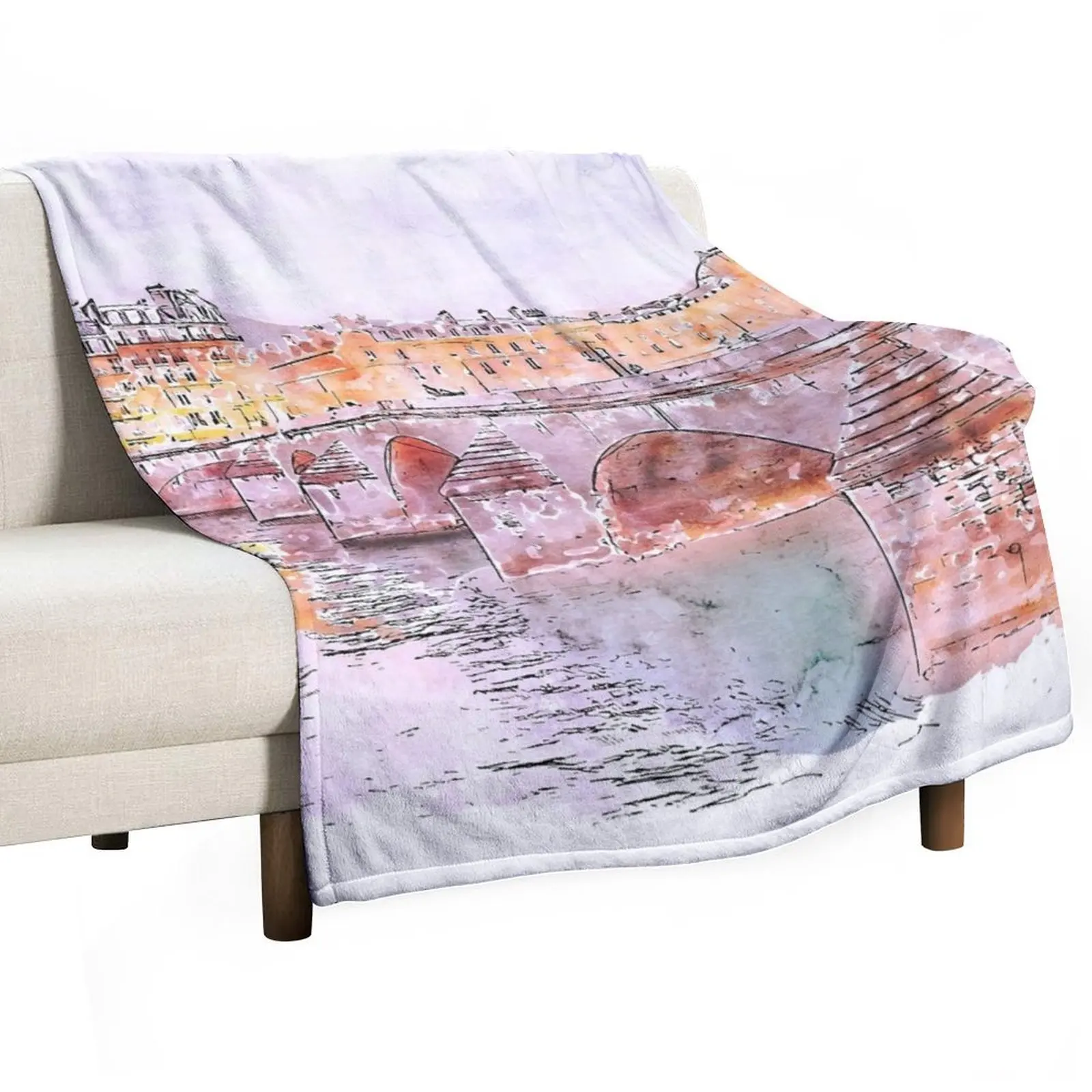 

Paris Cityscape Throw Blanket Retros Flannel Blankets