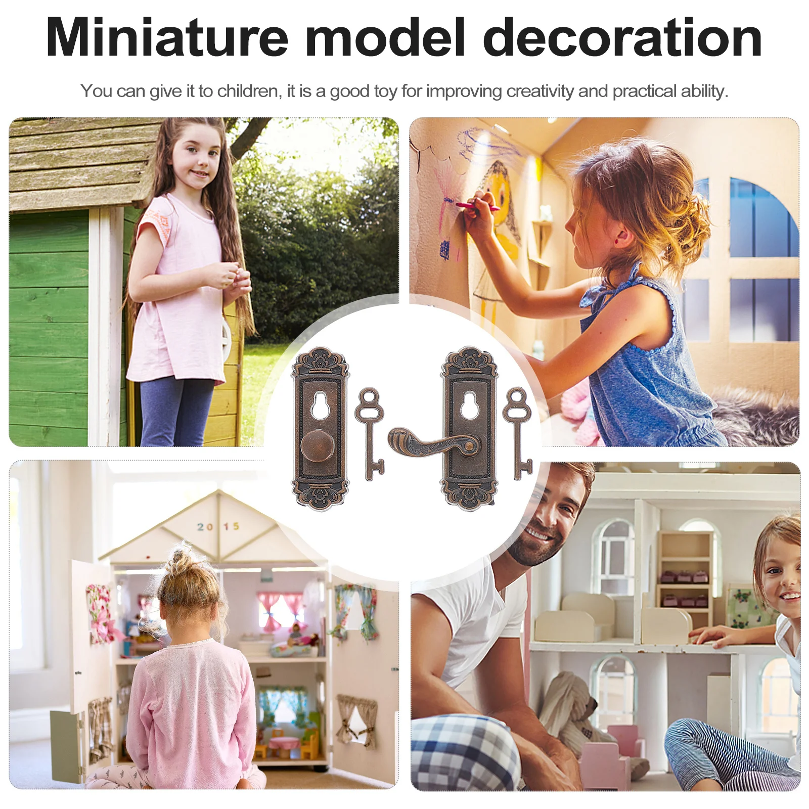 

Door Lock Accessories Model Micro Miniature Dollhouse Hardware Small for Toy Locks Child