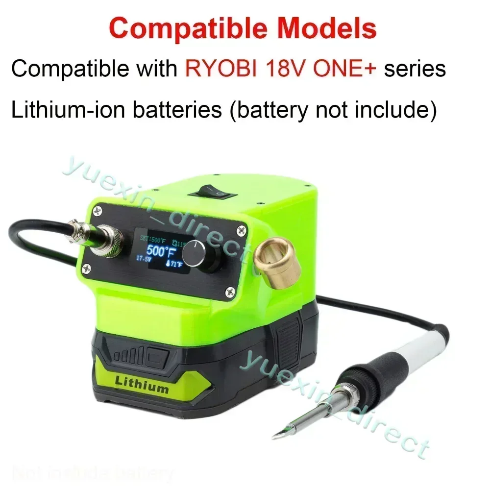 

For RYOBI One+ 18V Li-ion Battery Powered Wireless OLED Digital T12 Soldering Station°C/°F free switching (Not include battery)