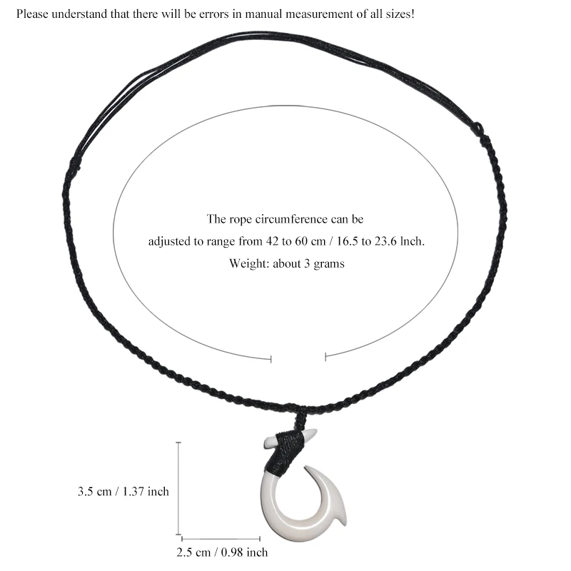 1PC Hawaii Surfer Schmuck handgemachte geschnitzte Yak Knochen Fisch Haken Anhänger Neuseeland Maori Tribal Halsband Damen Herren Halskette – Detail 28
