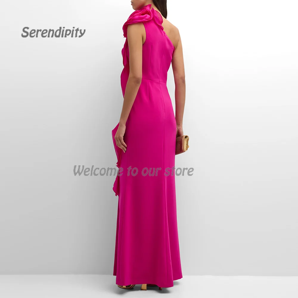 Serendipity Satin Evening Dress فساتين سهرة A-Line Elegant One-Shoulder Ruffles Cocktail Party Prom Gown For Sexy Women 2024