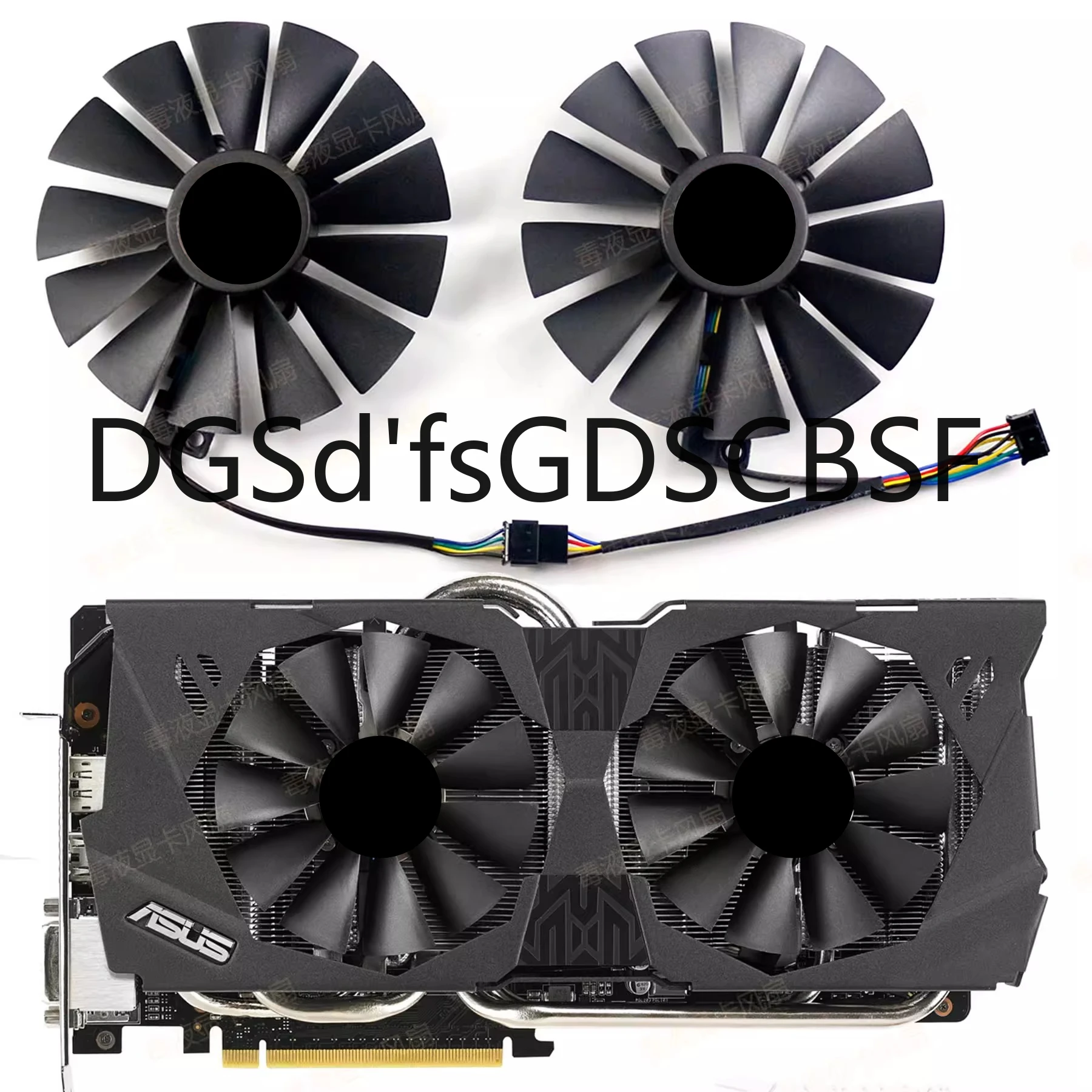 95mm vga gpu ventiladores placa gráfica ventilador de refrigeração cooler para asus gtx970 970 ti 980 780 STRIX-R9 285 380 pld10015s12h fd10015h12 5 pinos